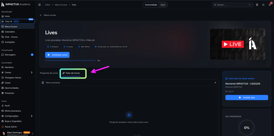 Tutor AI do curso